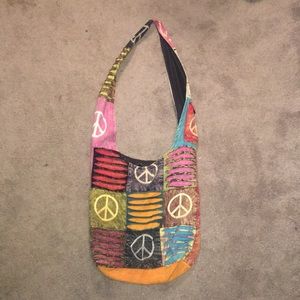 Over-the-shoulder Peace Sign Purse